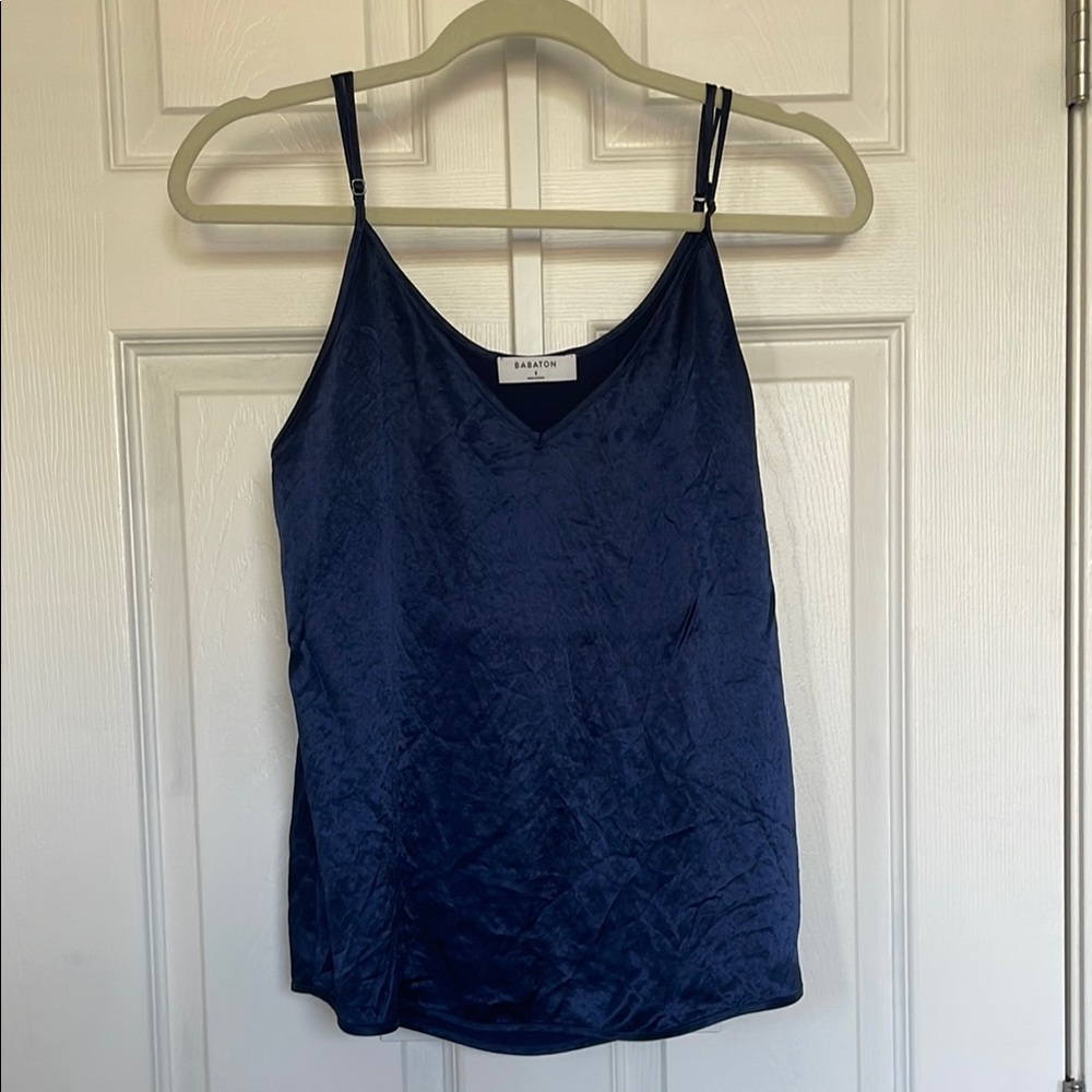 Babaton Navy Satin Camisole